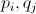 p_i,q_j