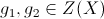 g_1,g_2\in Z(X)