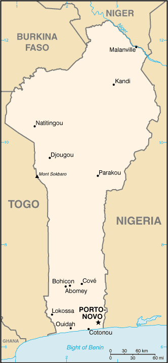 Benin - hartă