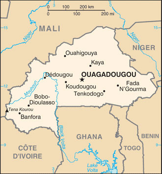 Burkina Faso hartă