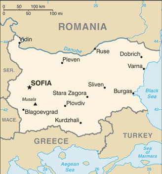 Bulgaria. Harta
