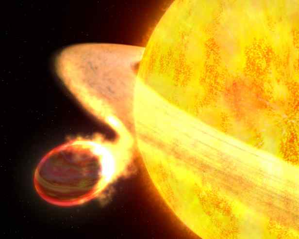 Hubble - stea devorând o exoplanetă