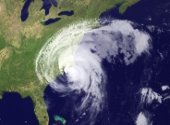 Imagine atmosferica a uraganului Irene pe coasta de est a SUA, august 2011