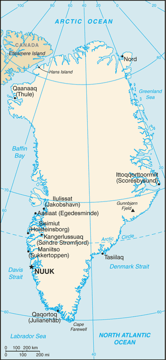 Groenlanda. Harta