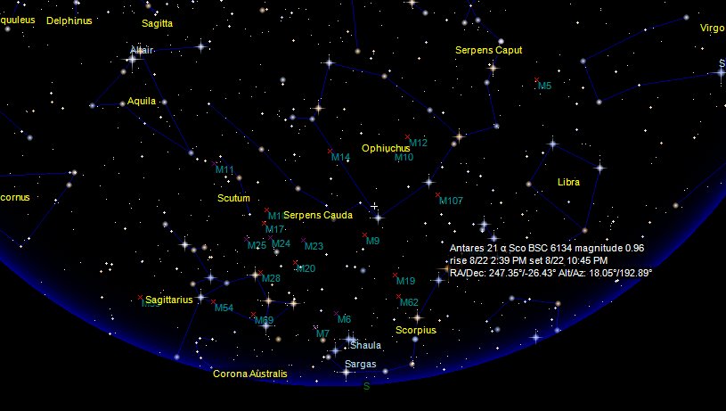 Harta cerului august Harta cerului august