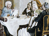 Kant si prietenii la masa. Detaliu