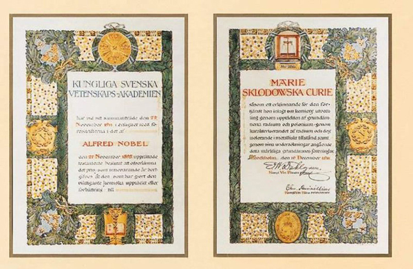 Diploma Nobel Marie Curie Diploma Nobel Marie Curie