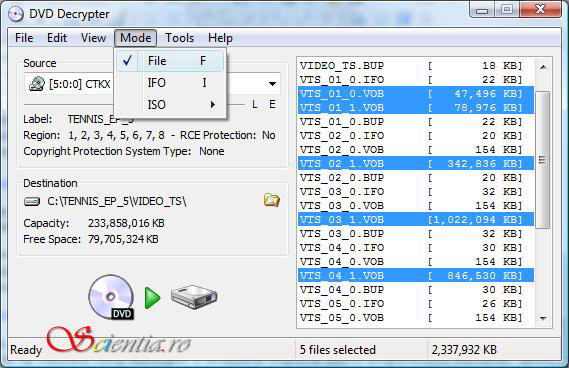 DVD Decryptor - modul File