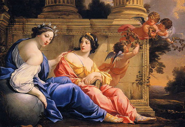 Muzele Urania si Caliope de Simon Vouet