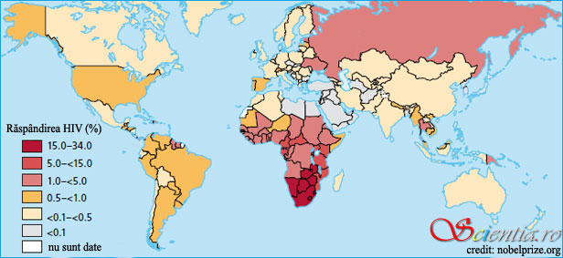 Raspandirea HIV pe planeta Raspandirea HIV pe planeta
