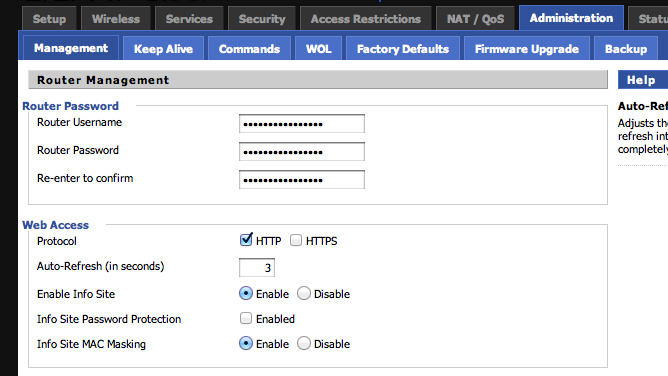 Administrare si status router