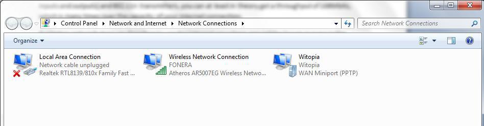 Panou de control. Interfetele de retea