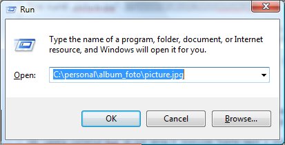 Run - deschidere fisier