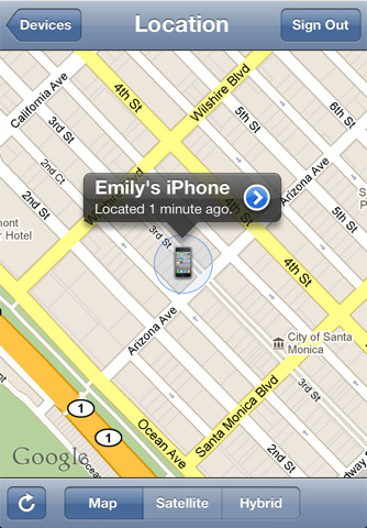 Find my iPhone screenshot